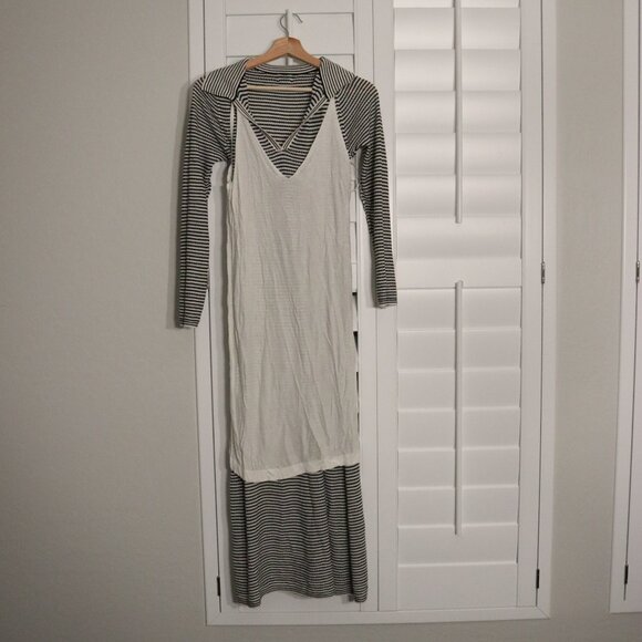A New Day NWT Black and White Striped Lined XL Collared Sweater Dress - Picture 8 of 11